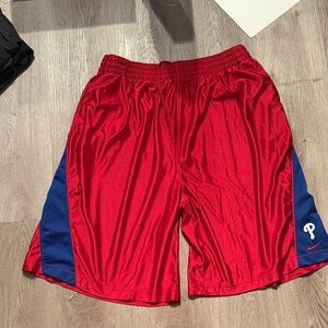 Nike Men's Phillies Athletic Shorts in Red and Blue
